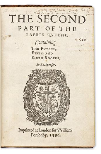 Spenser, Edmund (1552?-1599) The Faerie Queene. Disposed into Twelve Bookes, Fashioning XII. Morall Vertues. [and] The Faerie Queene, S
